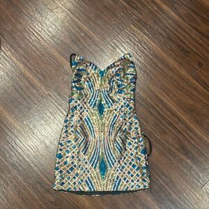 Lulus Multicolor Sequin Dress